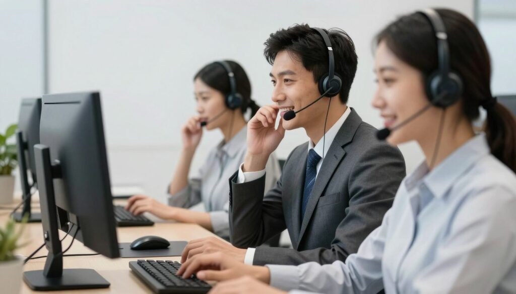 24/7 customer support team assisting British IPTV users