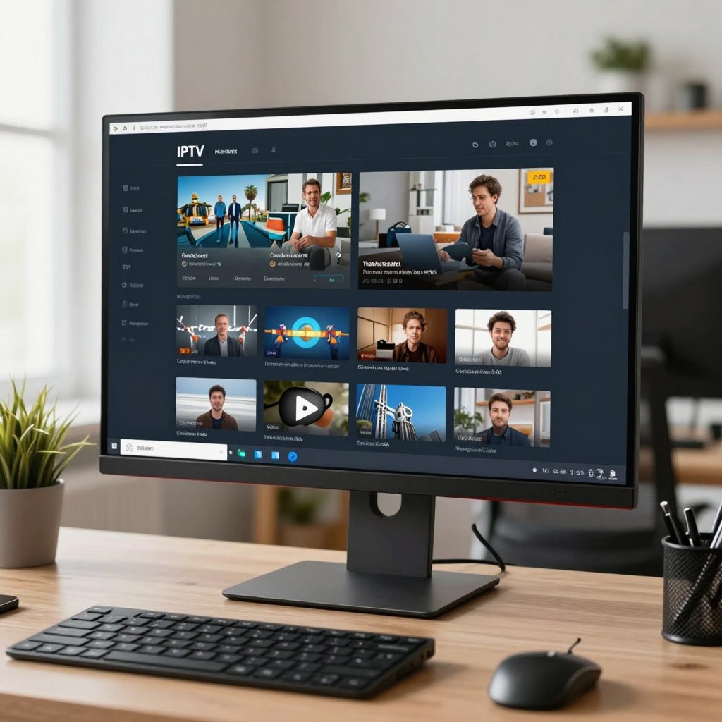 IPTV streaming on Windows Mac computer showing desktop application