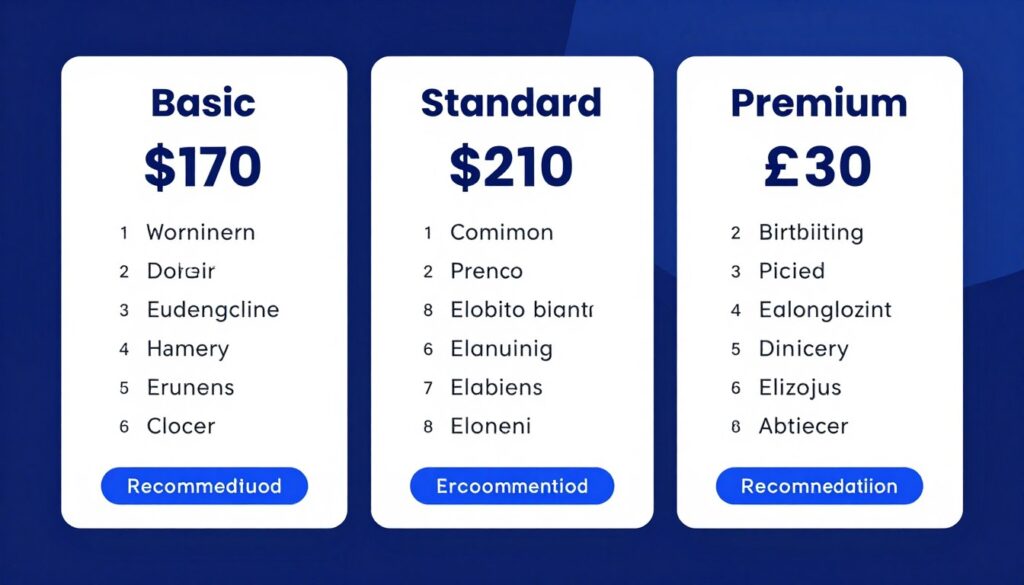 IPTV subscription pricing tiers comparison showing basic standard and premium plans