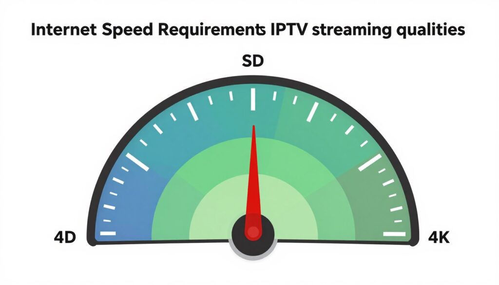 Internet speed requirements chart for British IPTV streaming quality