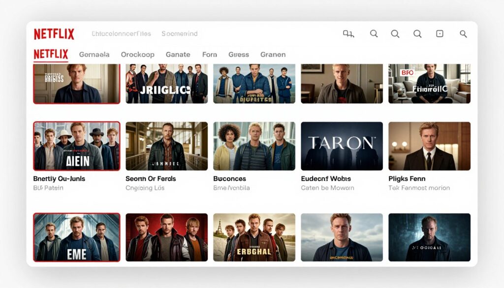 VOD library interface showing British movies and series categories