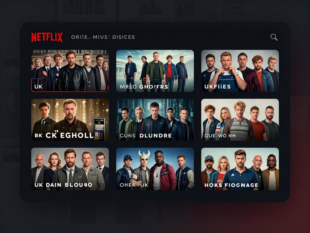 VOD library interface showing British movies and series collection