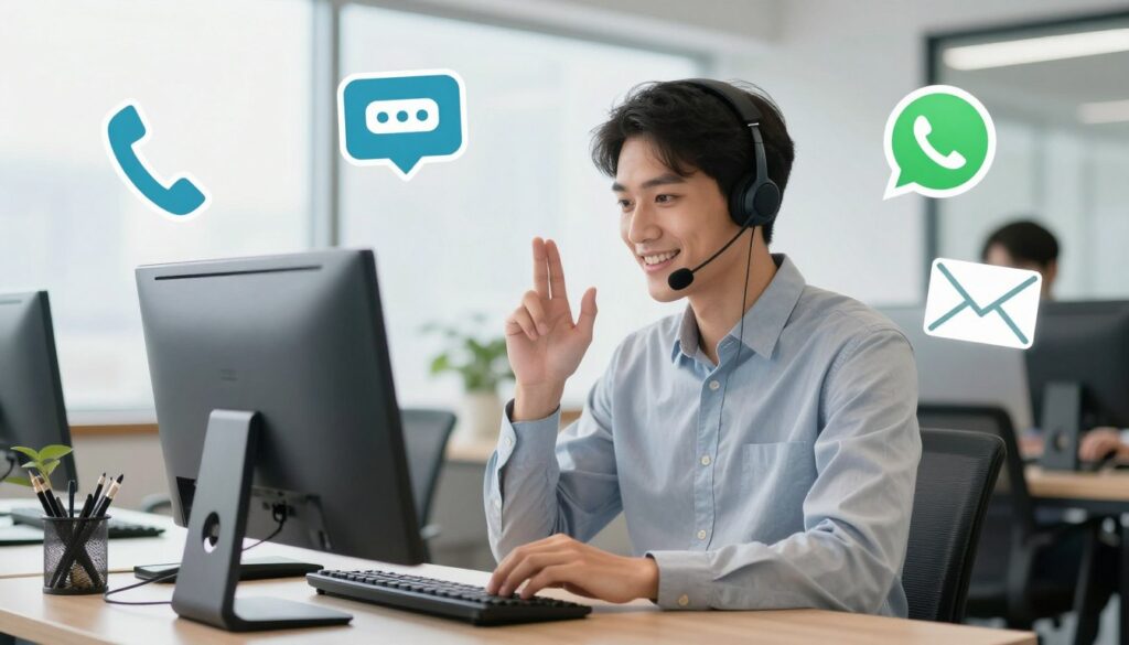 customer support channels for UK IPTV subscription including phone chat and email