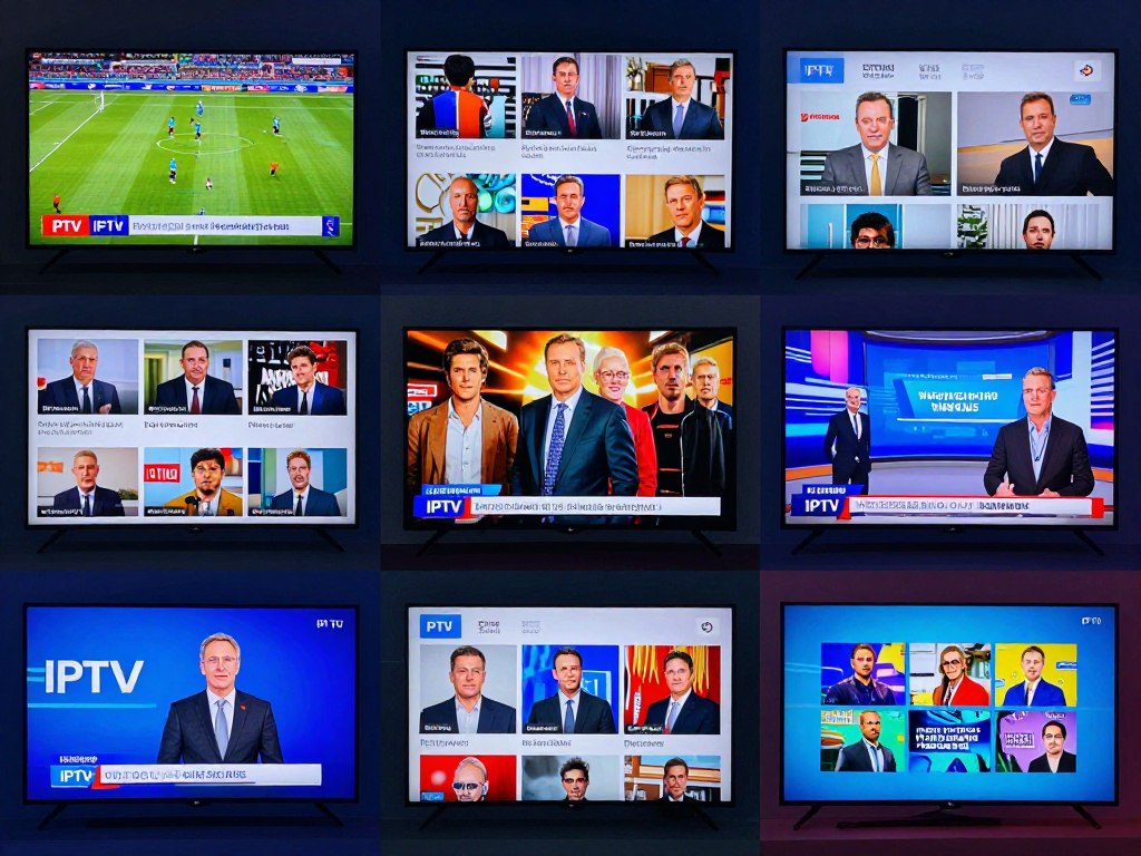 diverse IPTV channel selection showing sports movies entertainment and international content