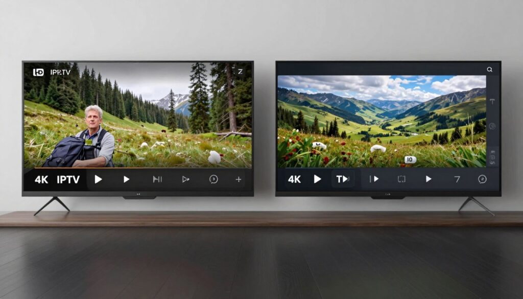 4K streaming quality comparison showing Britannia IPTV crystal clear picture