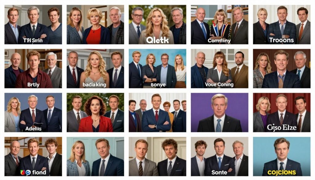 Collage of popular British TV shows available via IPTV