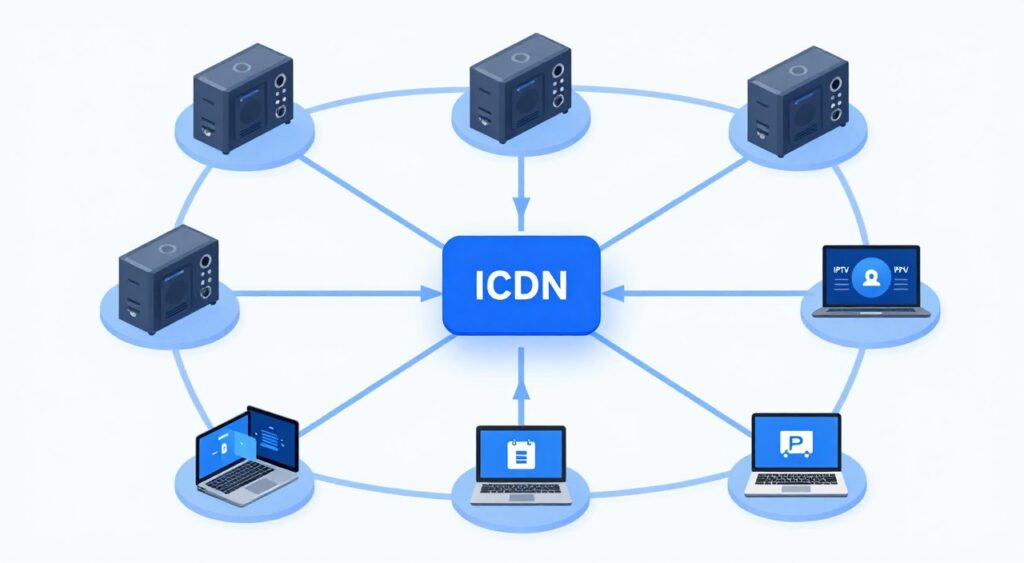 Network infrastructure showing IPTV anti-freeze technology