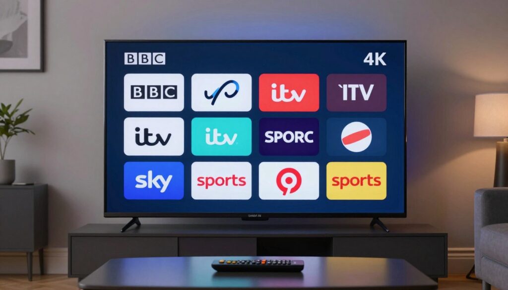 best british iptv provider streaming interface showing UK channels on smart TV