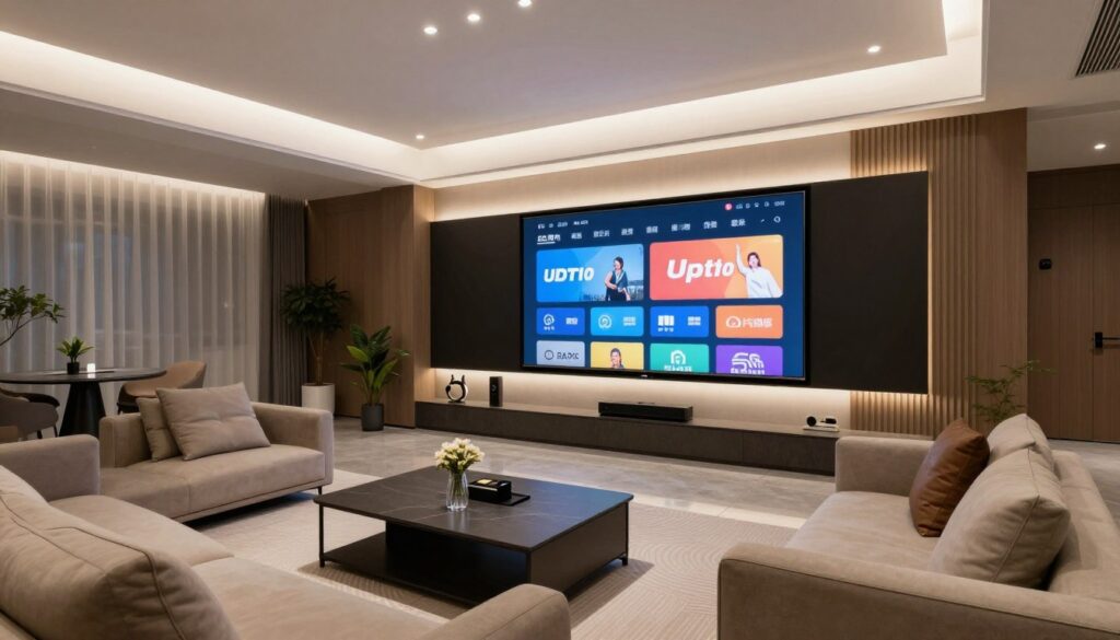 complete iptv entertainment setup in modern home