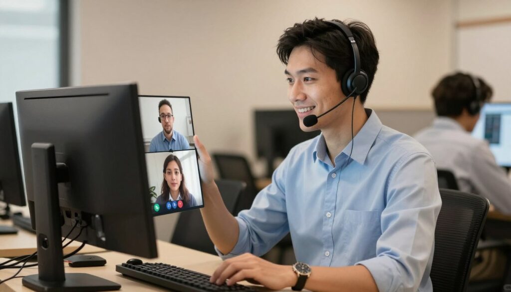 customer service representative helping with IPTV technical support