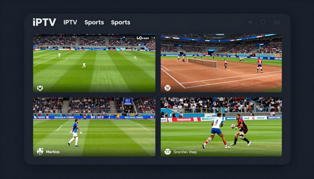 sports streaming on IPTV showing multiple live games simultaneously